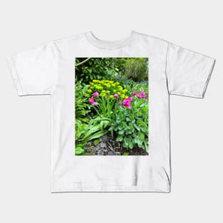 Flower bed with tulips Kids T-Shirt